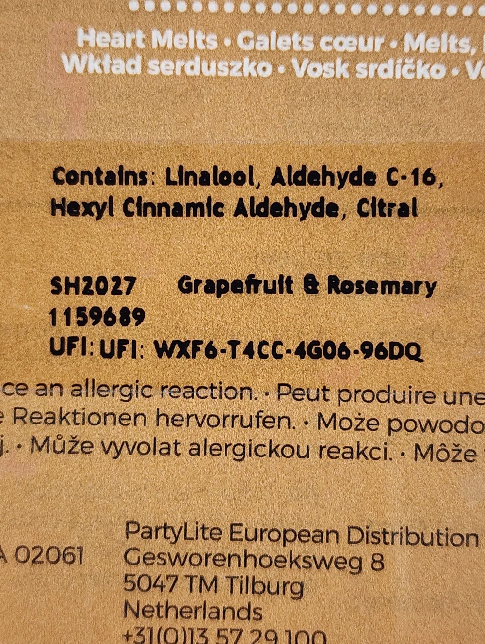 PartyLite Grapefruit & Rosemary Red Orange Heart-Shaped Scent Plus Wax Melts (3) - Picture 4 of 4